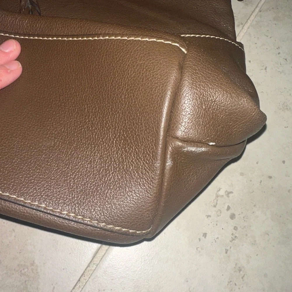 Dooney & Bourke Dillen Large Pocket Sac Brown Pebbled Leather Hobo Shoulder‎ Bag